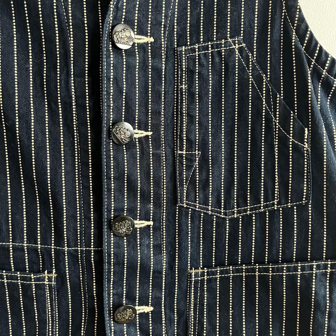 【 Sugar Cane 】 シュガーケーン ベスト 36 デニム ストライプ