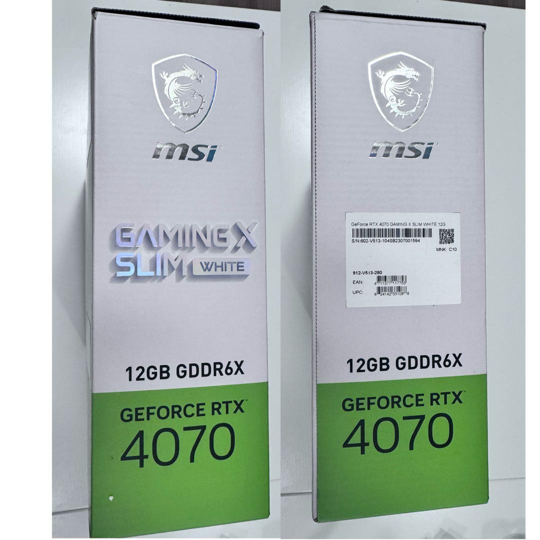 グラフィックボード・グラボ・ビデオカード GeForce RTX4070 GAMING X SLIM WHITE 12GB