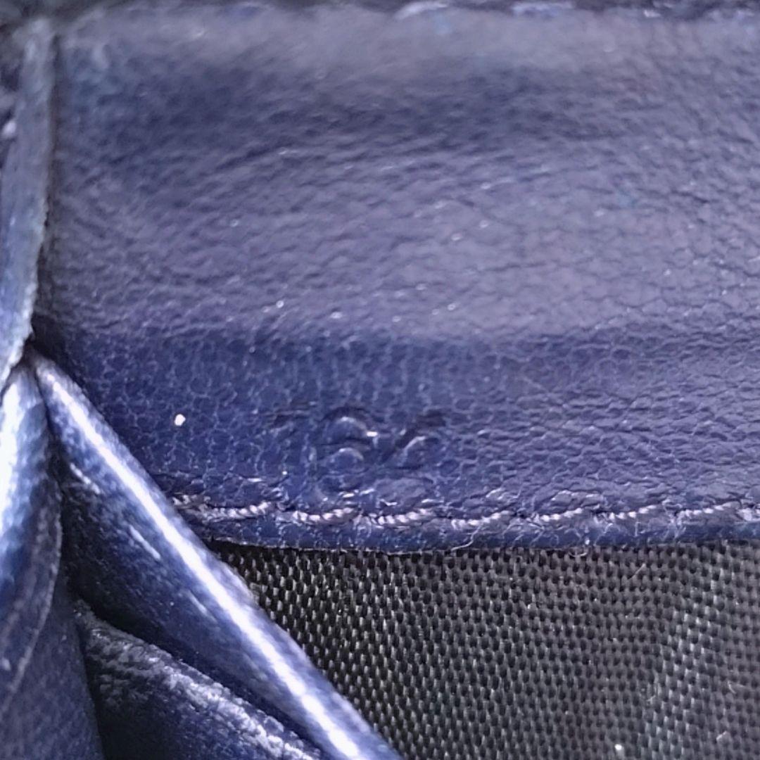 MIUMIU 長財布 マテラッセ ゴールドロゴ ネイビー L字ファスナー