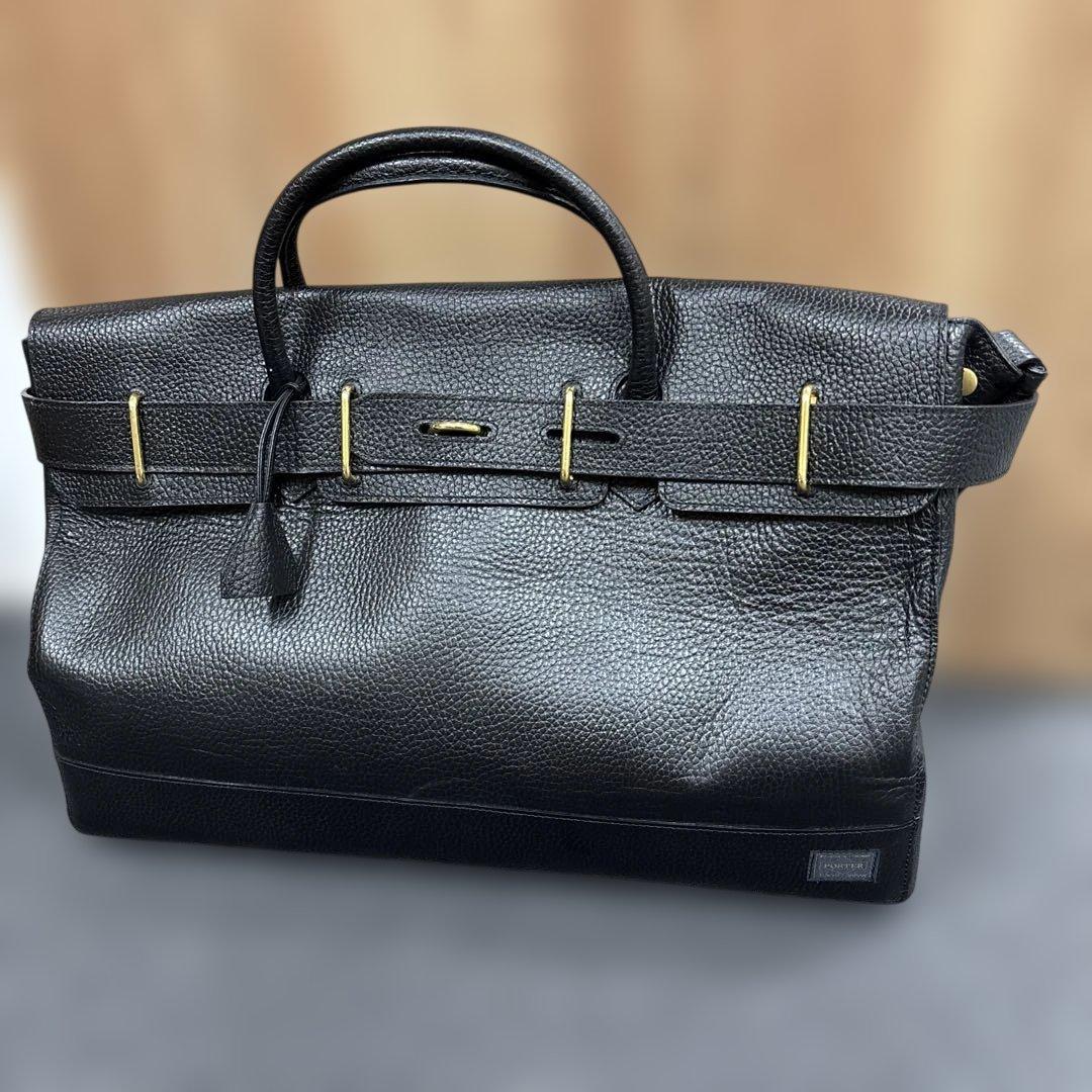 PORTER × 5525gallery レザー ボストンバッグ