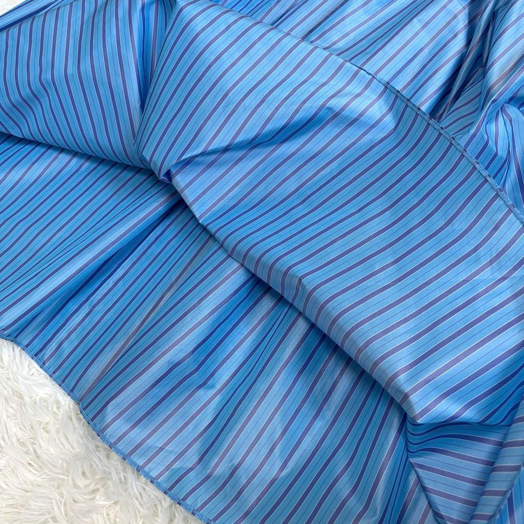 ドゥロワー ツリ裏毛ファブリックワンピース シルク ストライプ FREE 日本製