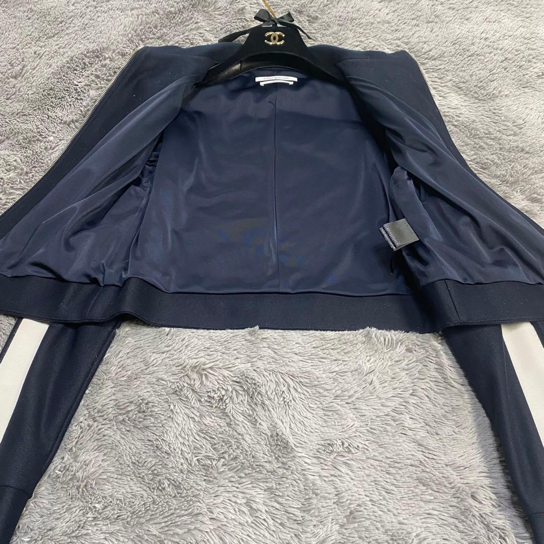 フォクシー 首元ロゴ ブルゾン クロップドトラックジャケット ネイビー38