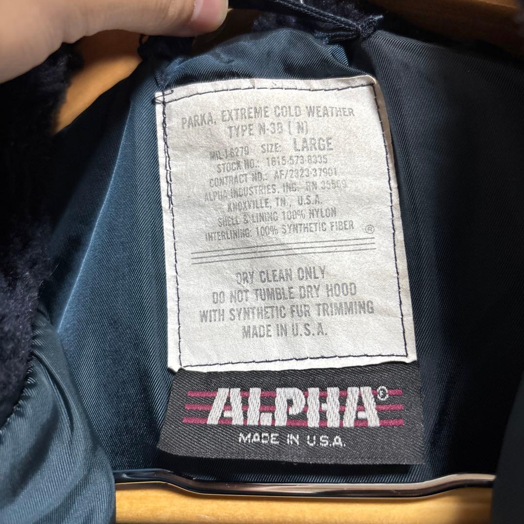 80sアルファALPHA N-3B 旧タグUSA製Iフライトジャケット L