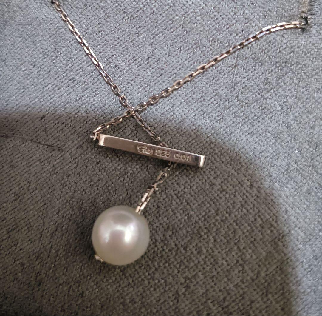 スタージュエリー ラリエットネックレス パール ダイヤ ロング バー Y字