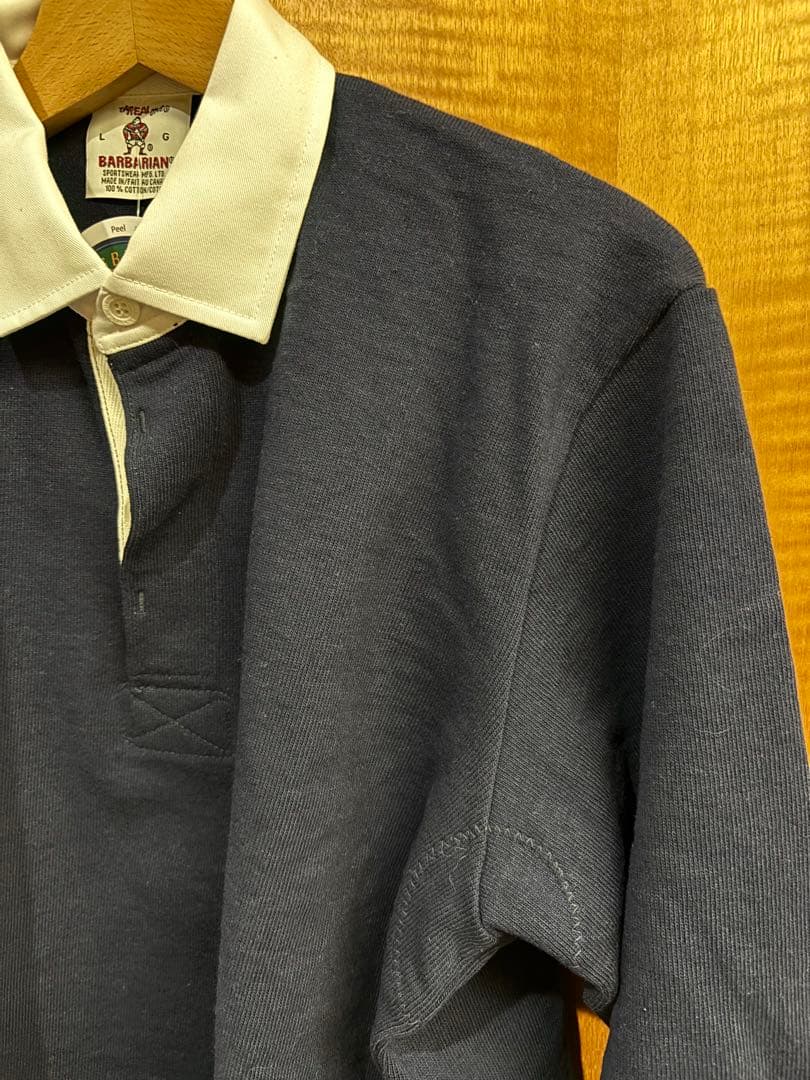 BARBARIAN ネイビー 長袖ポロシャツ