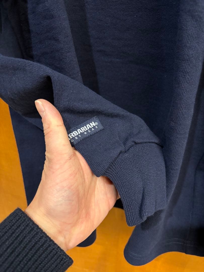 BARBARIAN ネイビー 長袖ポロシャツ