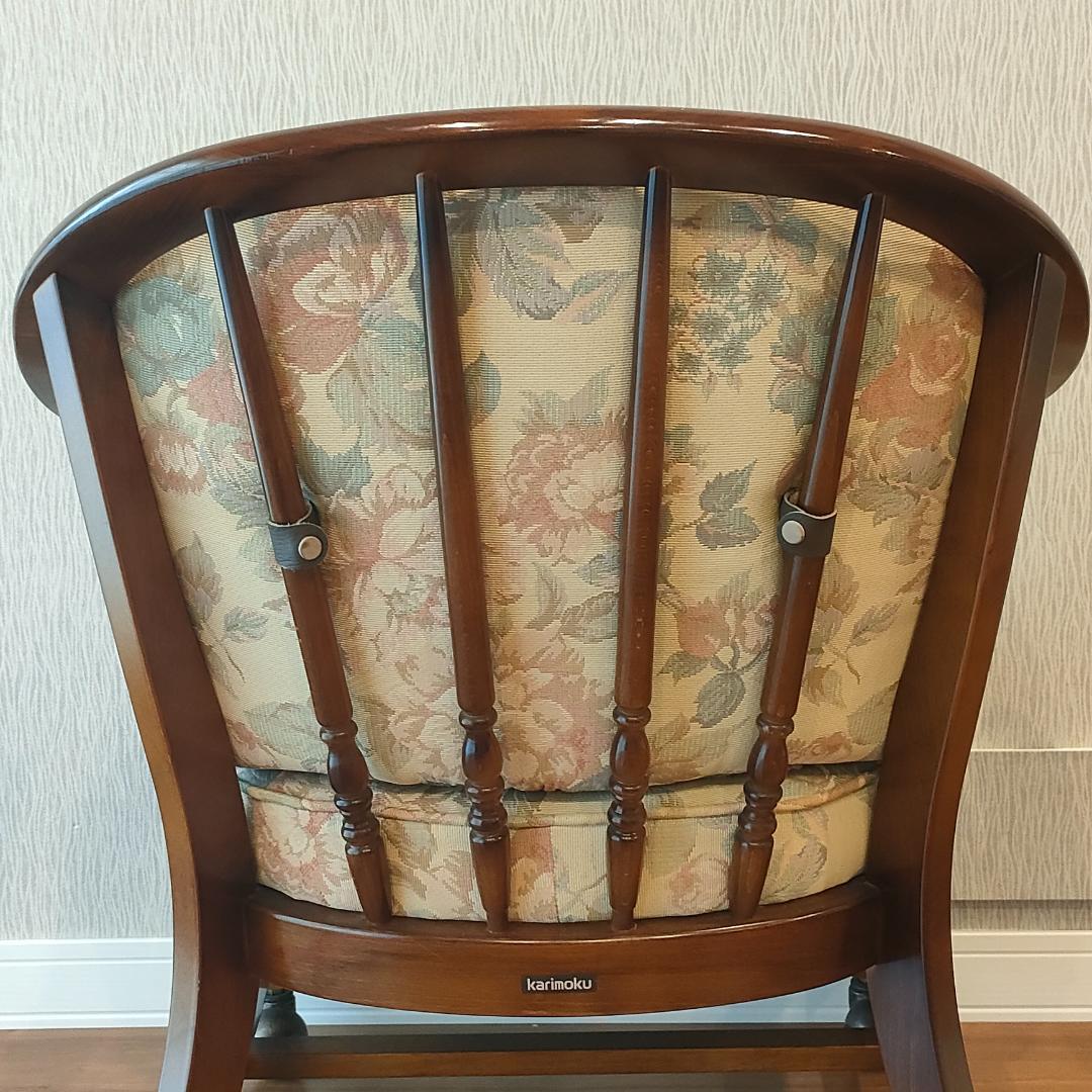 カリモク　コロニアル　アームチェア　クッション　キャスター付き②
