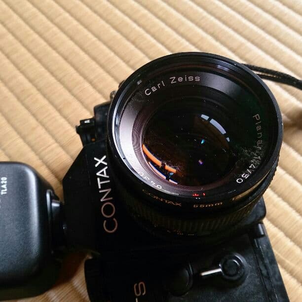レア物 コンタックス フラッシュ付 RTS レンズ Carl Zeiss装着