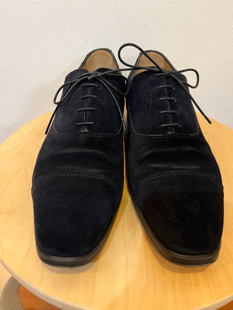 ※年末年始限定セール【美品】サントーニ ネイビースエード ストレートチップ