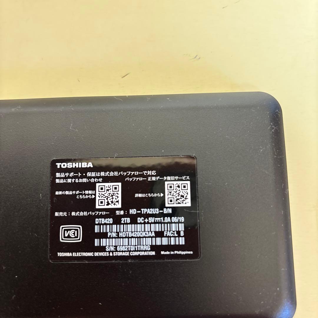 TOSHIBA 外付けハードディスク TPA2U3 東芝 CANVIO 2TD