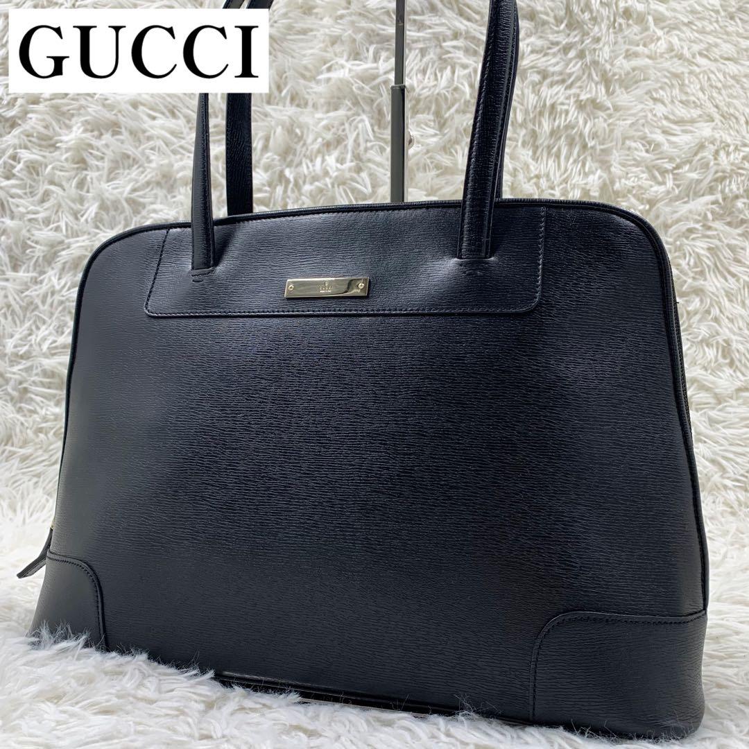 【✨極美品✨】グッチ ビジネスバッグ レザー ブラック