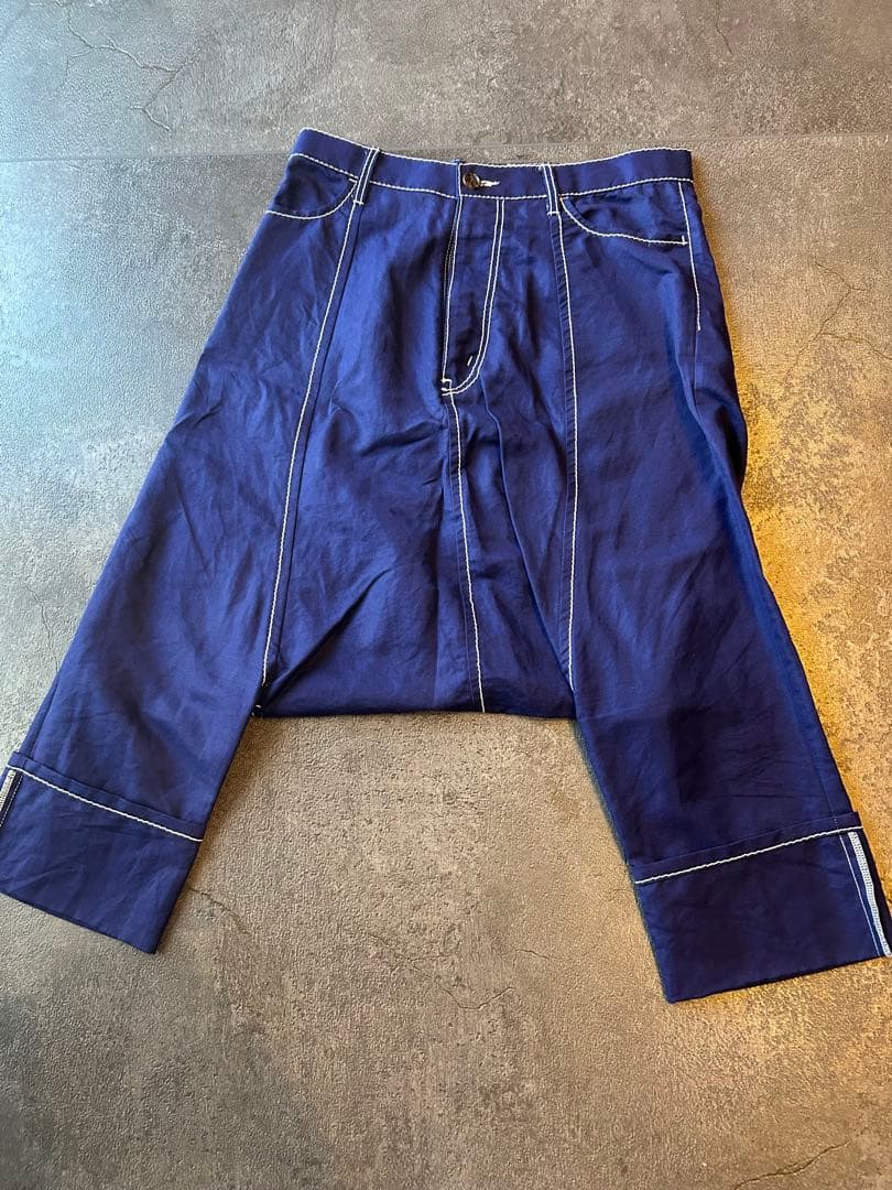 コムデギャルソントリコ　濃紺サルエルパンツ　白ステッチ　美品