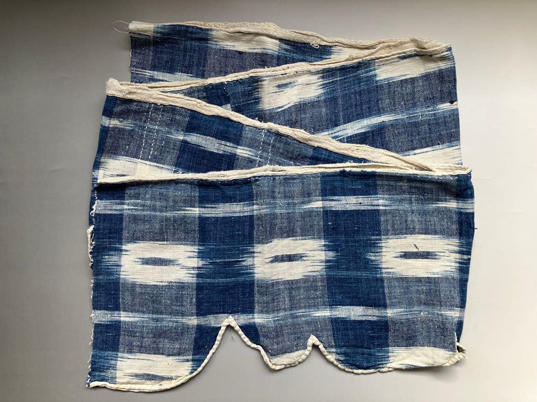 1700年代後期頃　天然インディゴのIKAT リネン　フランス　アンティーク