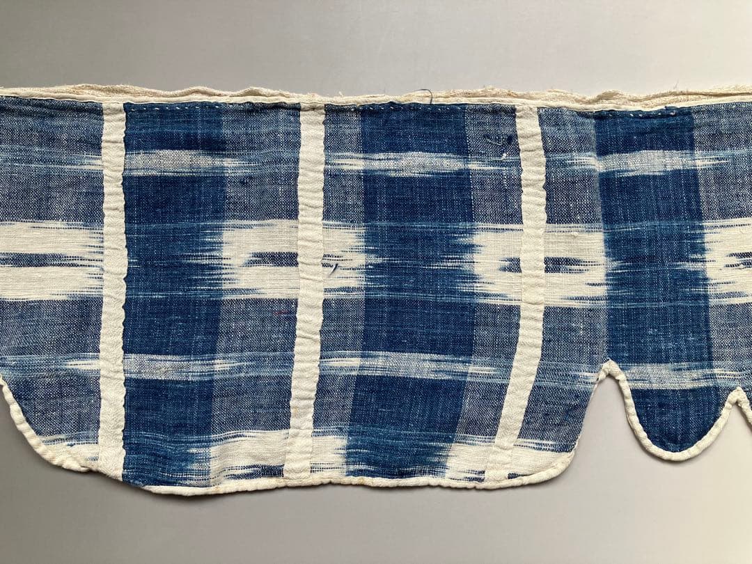 1700年代後期頃　天然インディゴのIKAT リネン　フランス　アンティーク