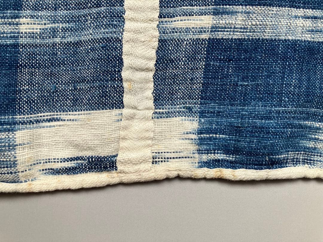 1700年代後期頃　天然インディゴのIKAT リネン　フランス　アンティーク