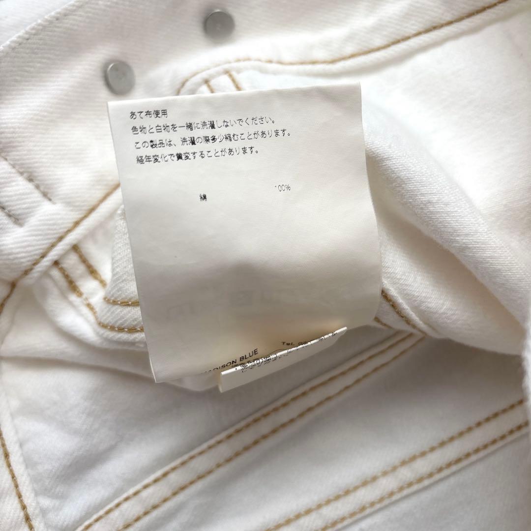 美品 マディソンブルー デニム ジャケット Gジャン 白 刺繍入り Hello