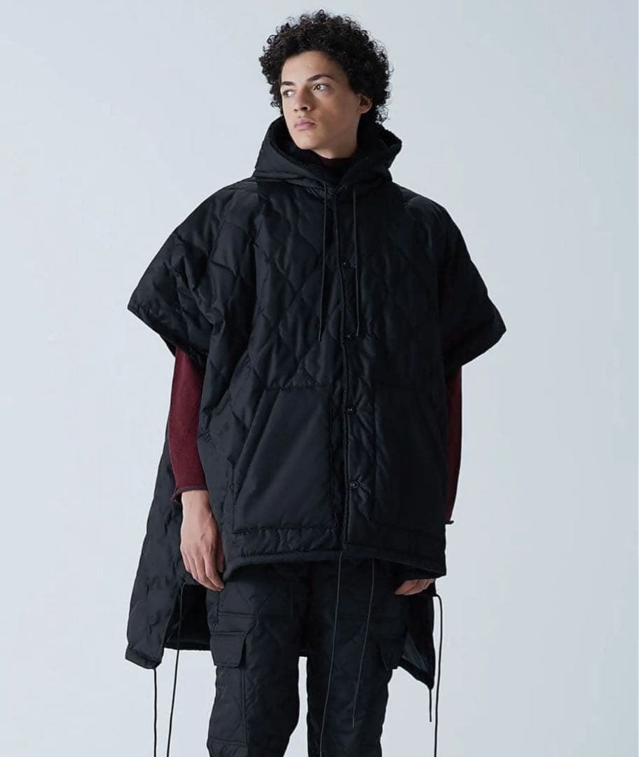 TAION ミリタリー リバーシブル ダウン ポンチョ ケープ タイオン