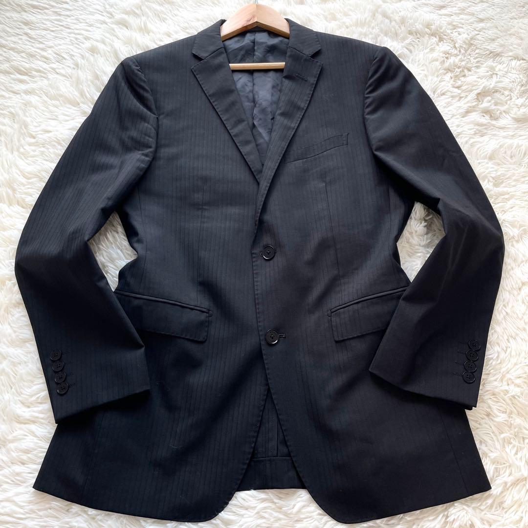 美品✨バーバリーブラックレーベル　スーツ　セットアップ　3ピース　黒　M