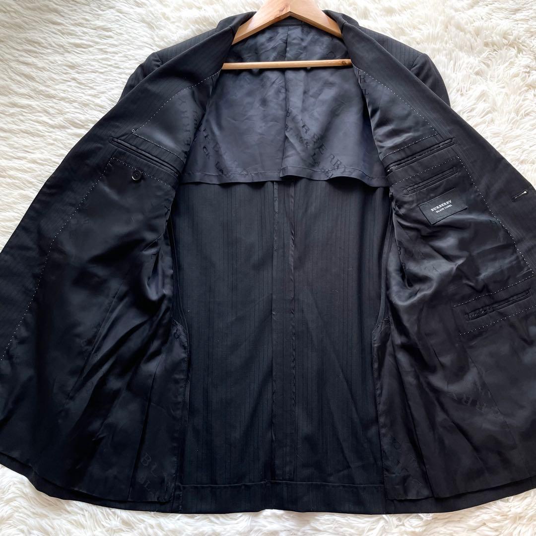 美品✨バーバリーブラックレーベル　スーツ　セットアップ　3ピース　黒　M