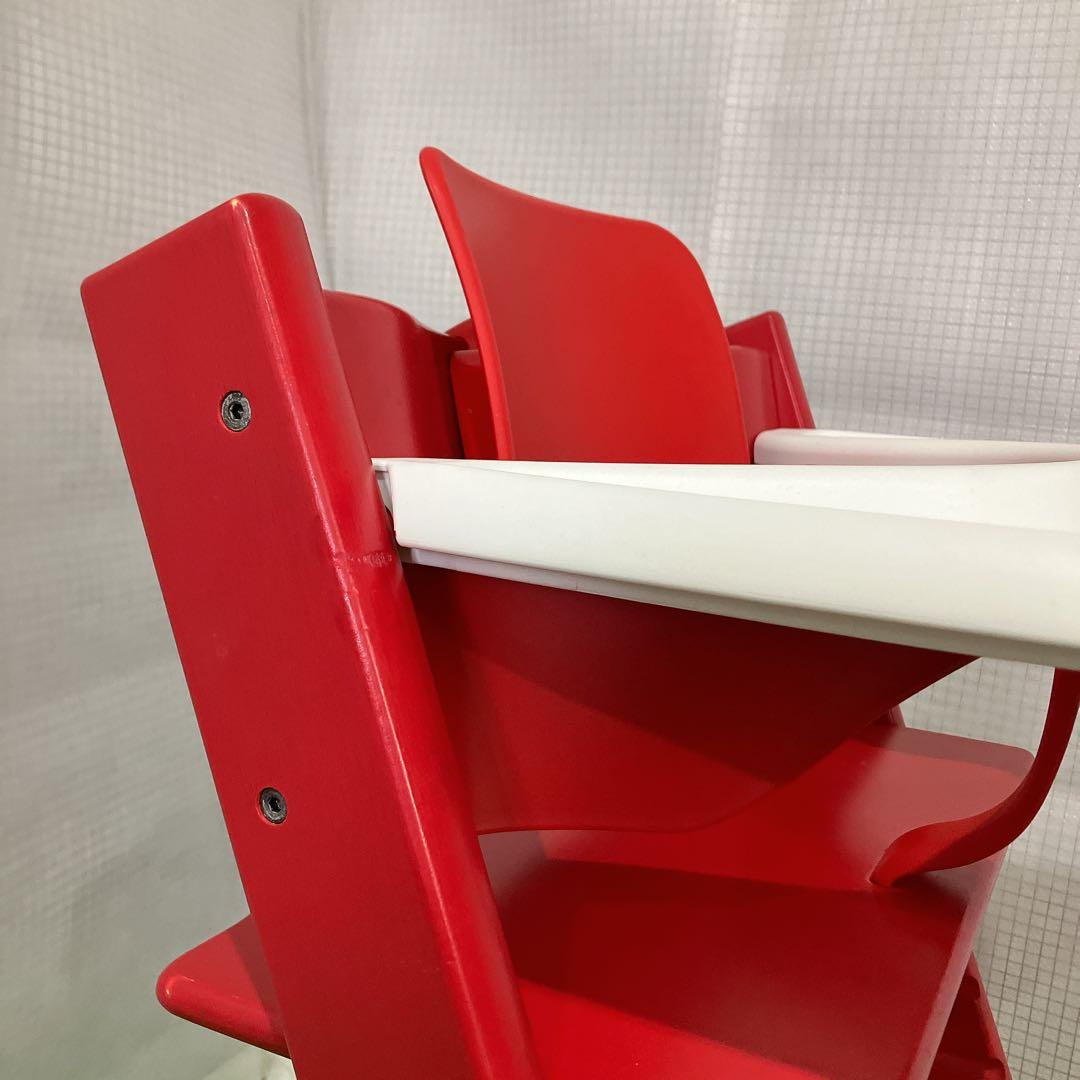 美品 ストッケ トリップトラップ レッド シリアル4 送料無料 キッズ チェア