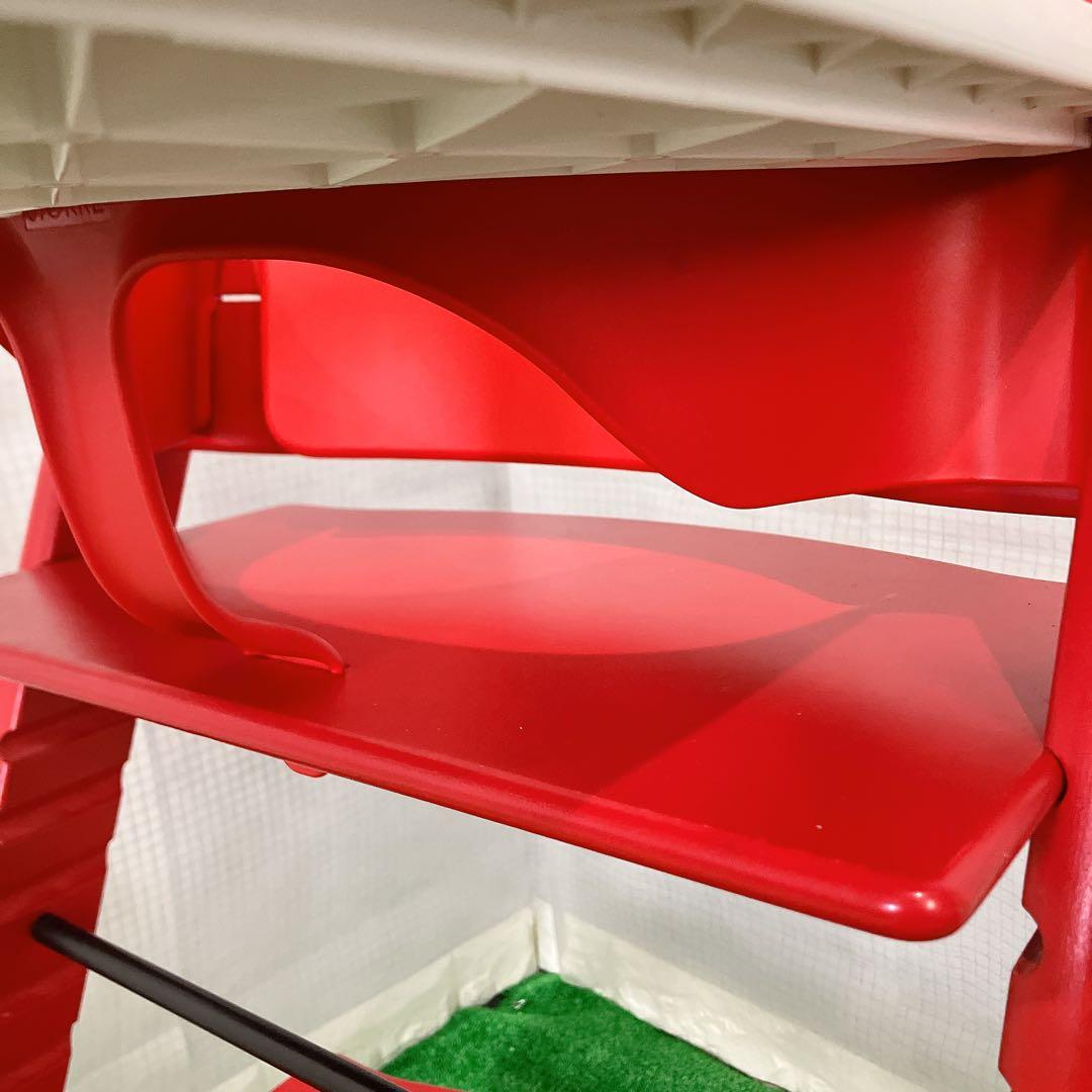 美品 ストッケ トリップトラップ レッド シリアル4 送料無料 キッズ チェア