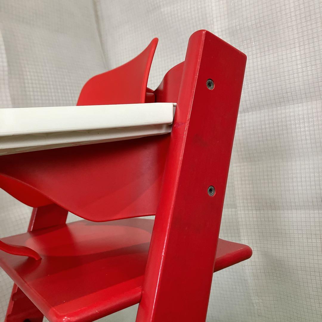 美品 ストッケ トリップトラップ レッド シリアル4 送料無料 キッズ チェア