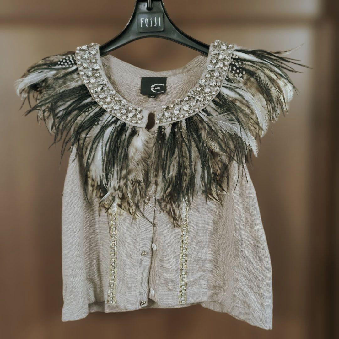Cavalli 羽根付きニットベスト 42