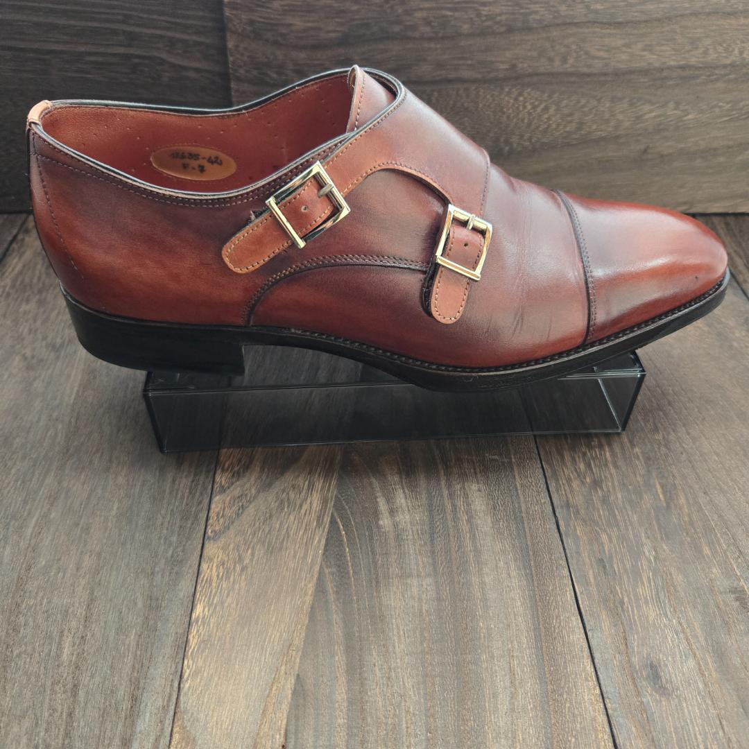 【サントーニ】Santoni ダブルモンクストラップ 超美品 箱 袋付き