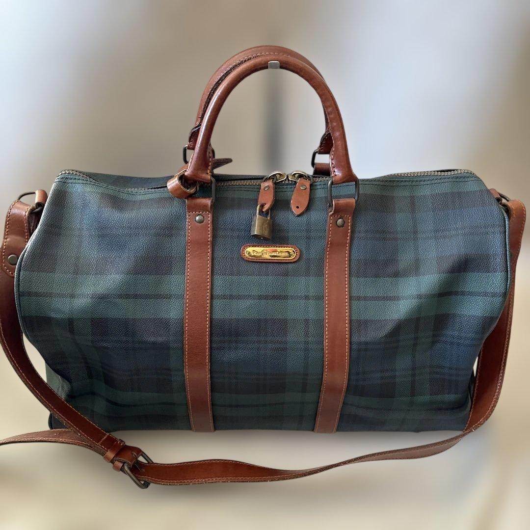 美品✨ラルフローレン ブラックウォッチ　2way ボストンバッグ　付属品