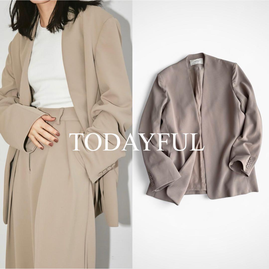 トゥデイフルTODAYFUL Collarless Twill JK ノーカラー