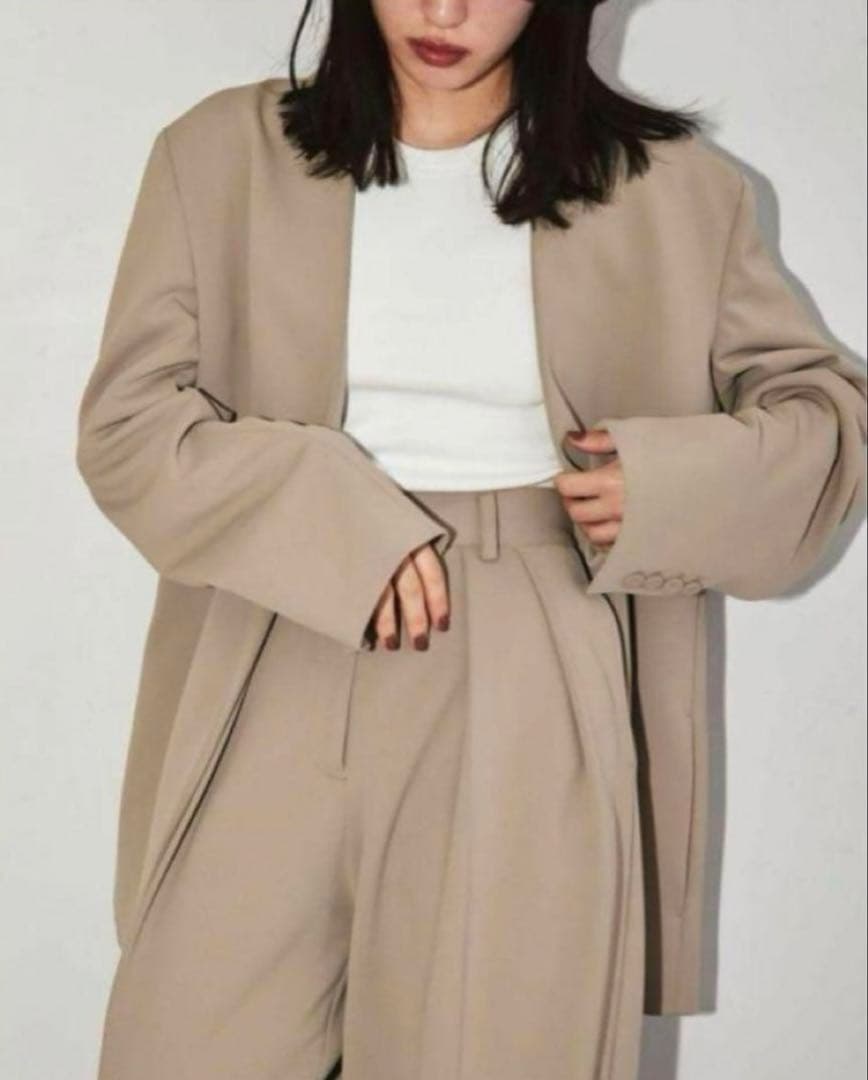 トゥデイフルTODAYFUL Collarless Twill JK ノーカラー