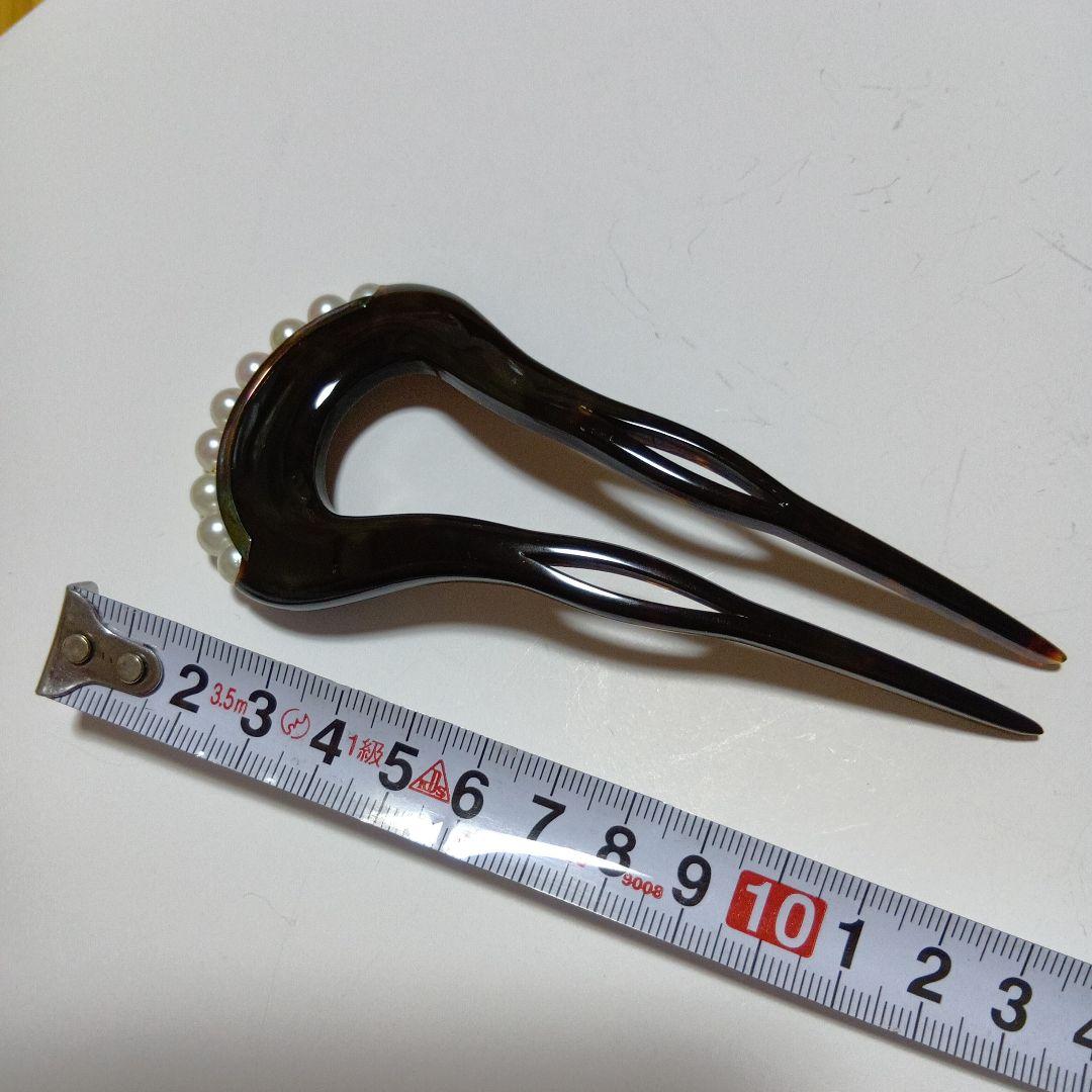 べっ甲に真珠・ゴールドのかんざし