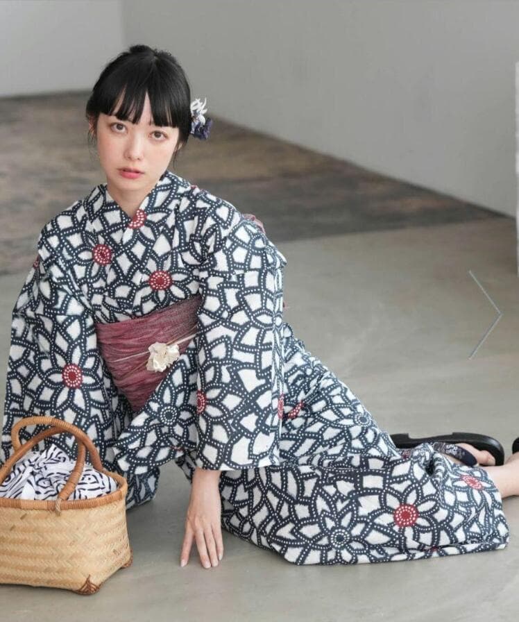 お任せの下駄+お任せの帯締つき◆◆utataneブランド浴衣◆和歌山染め