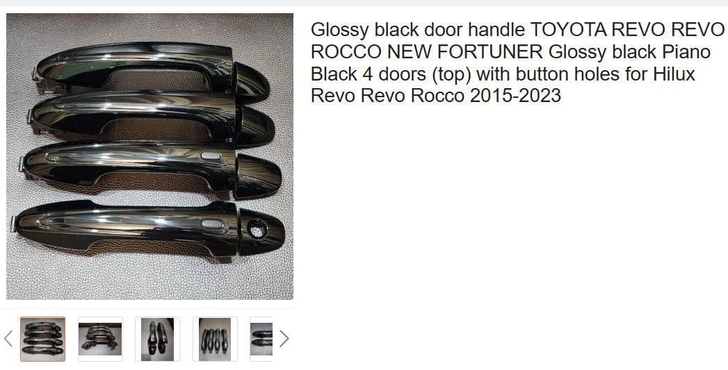 GUN125 ハイラックス アウター ドアハンドル ピアノブラック 純正交換 1