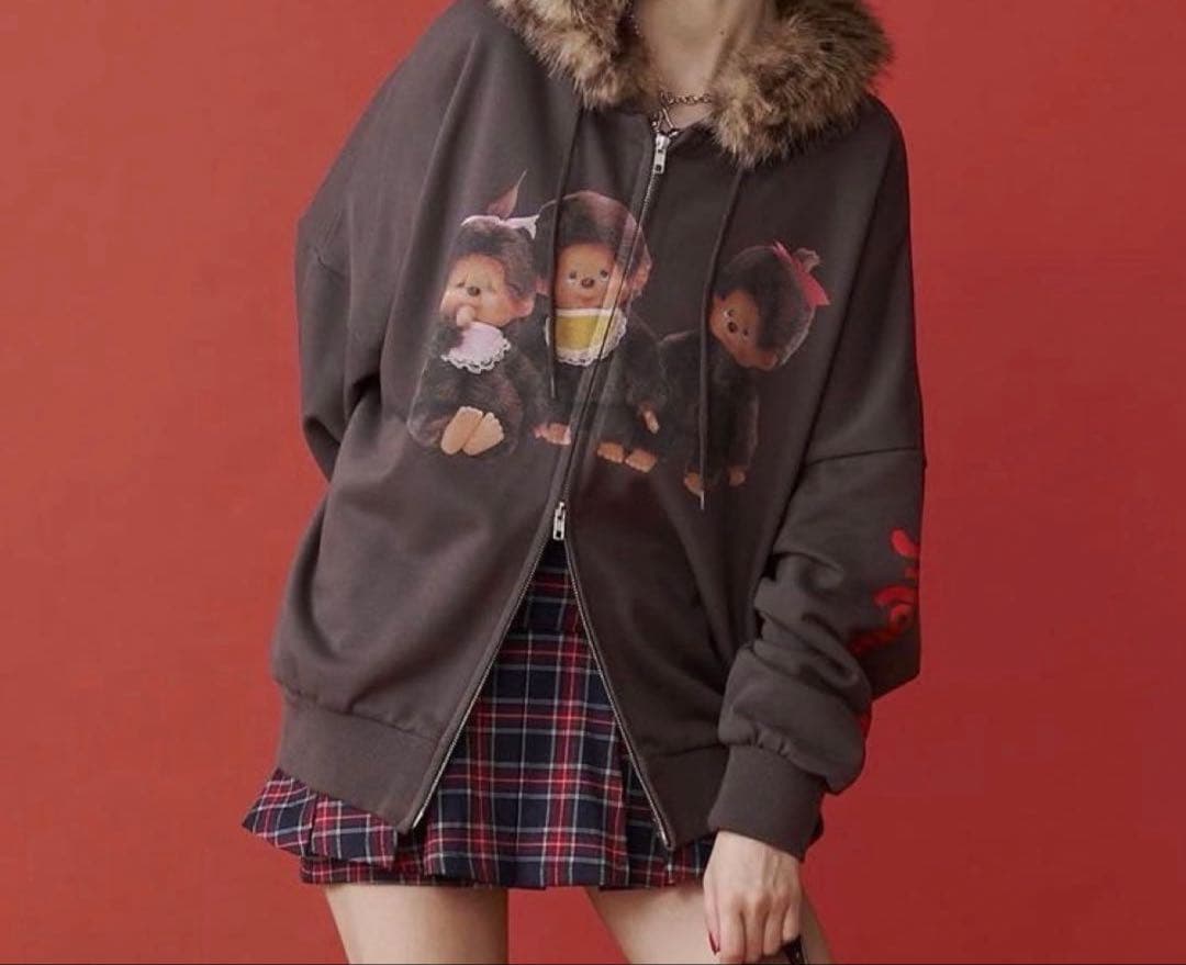 モンチッチ jouetie コラボ ファードッキングZIPフーディ パーカー