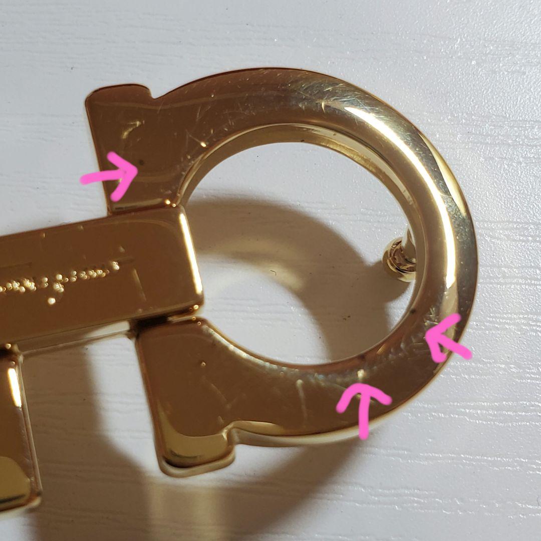 【美品】フェラガモ リバーシブル ベルトレザー 黒/ベージュk-030