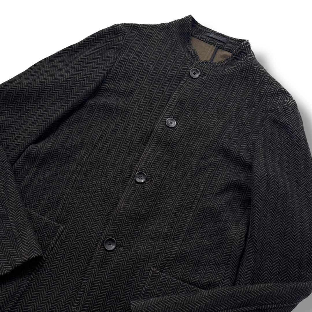 【高級】ARMANI アルマーニ ヘリンボーン　テーラードジャケット M