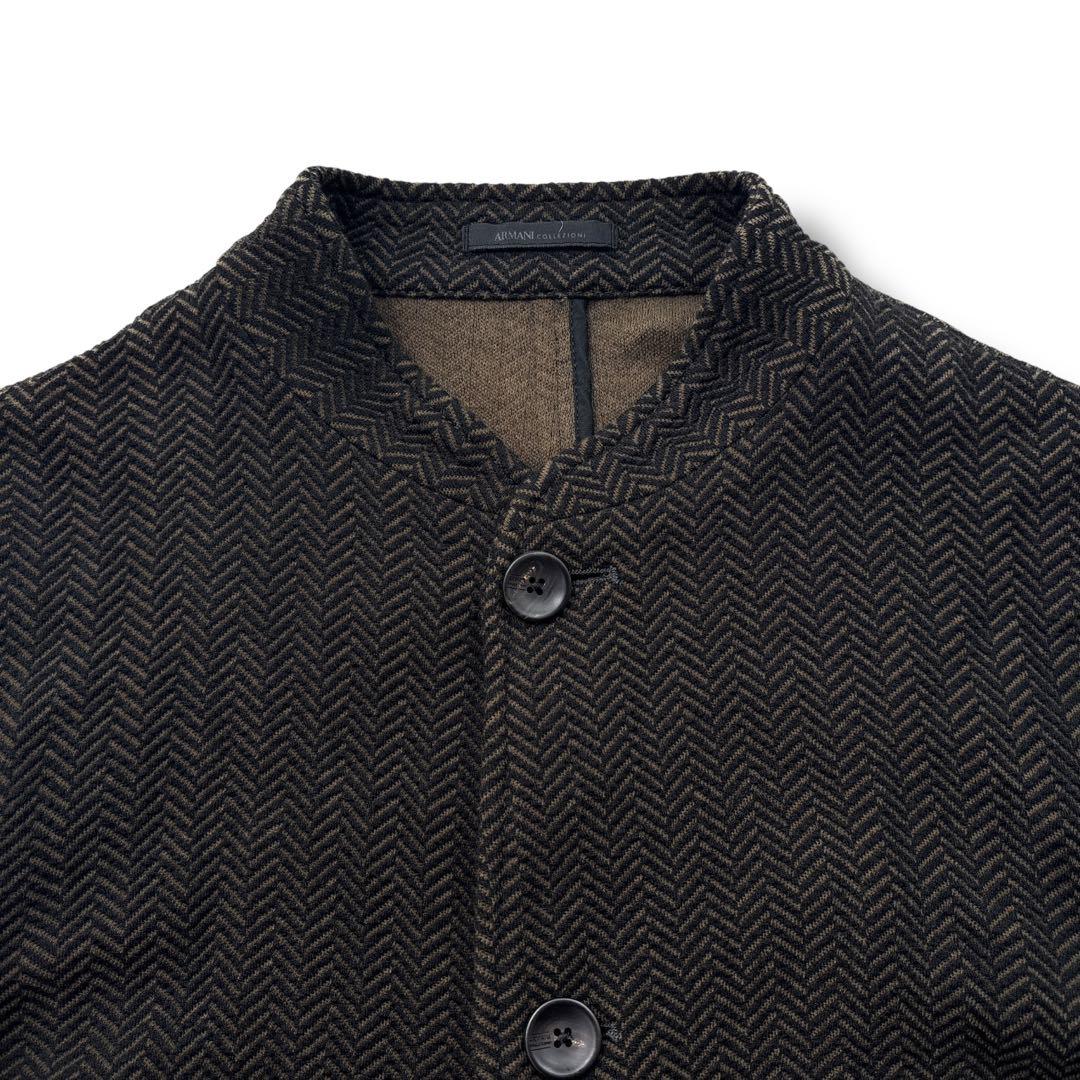 【高級】ARMANI アルマーニ ヘリンボーン　テーラードジャケット M