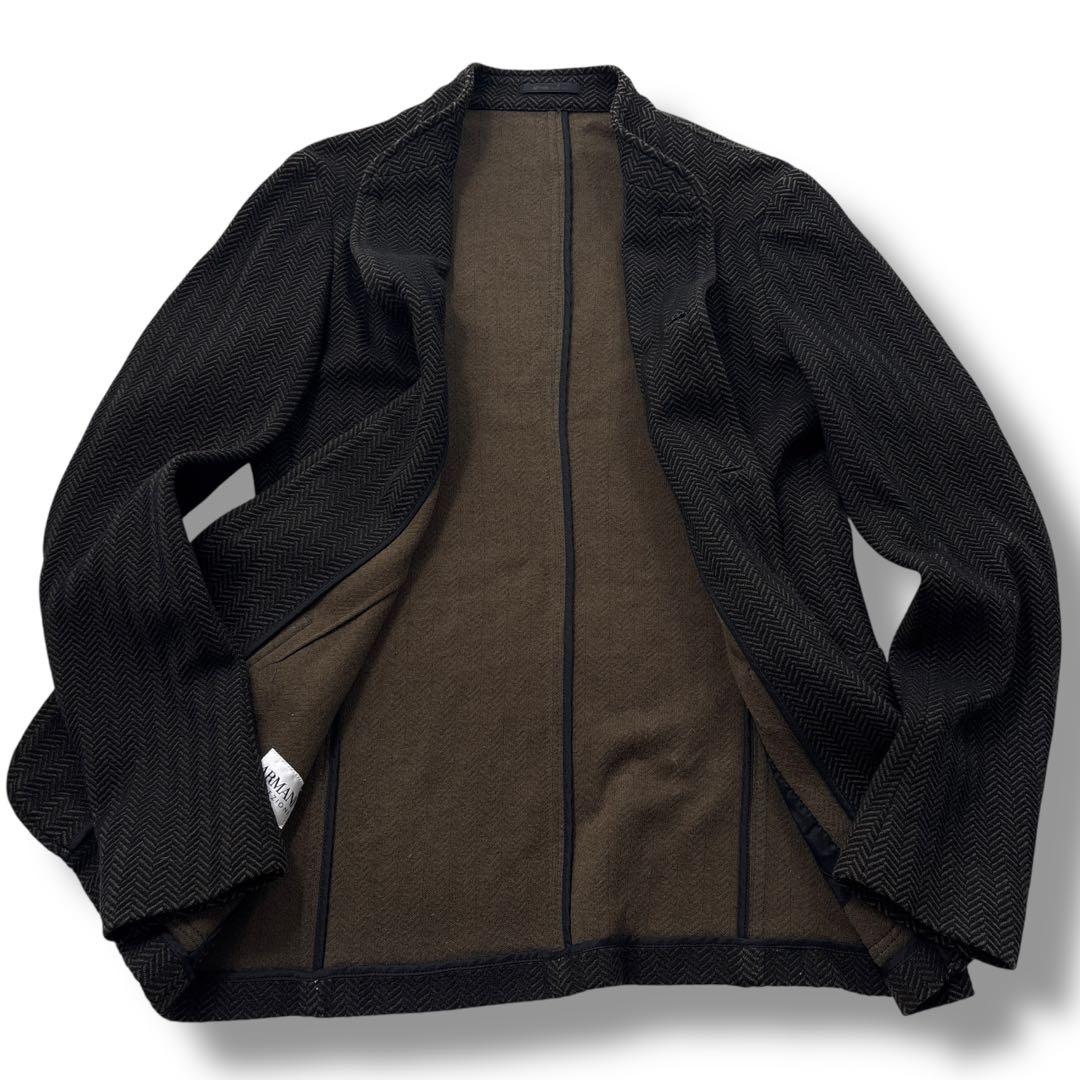 【高級】ARMANI アルマーニ ヘリンボーン　テーラードジャケット M