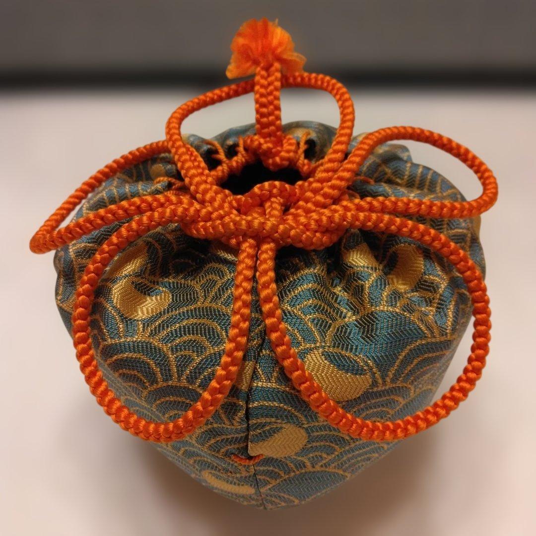 久世宗春 作 老松茶入 割り蓋茶器共箱 仕覆 壺々青海波 本歌写