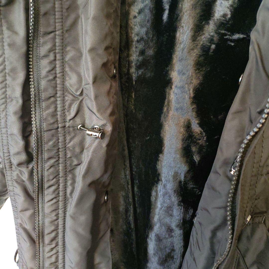 美品２３区 大きいサイズ　 46ライナー付き黒モッズファーコート