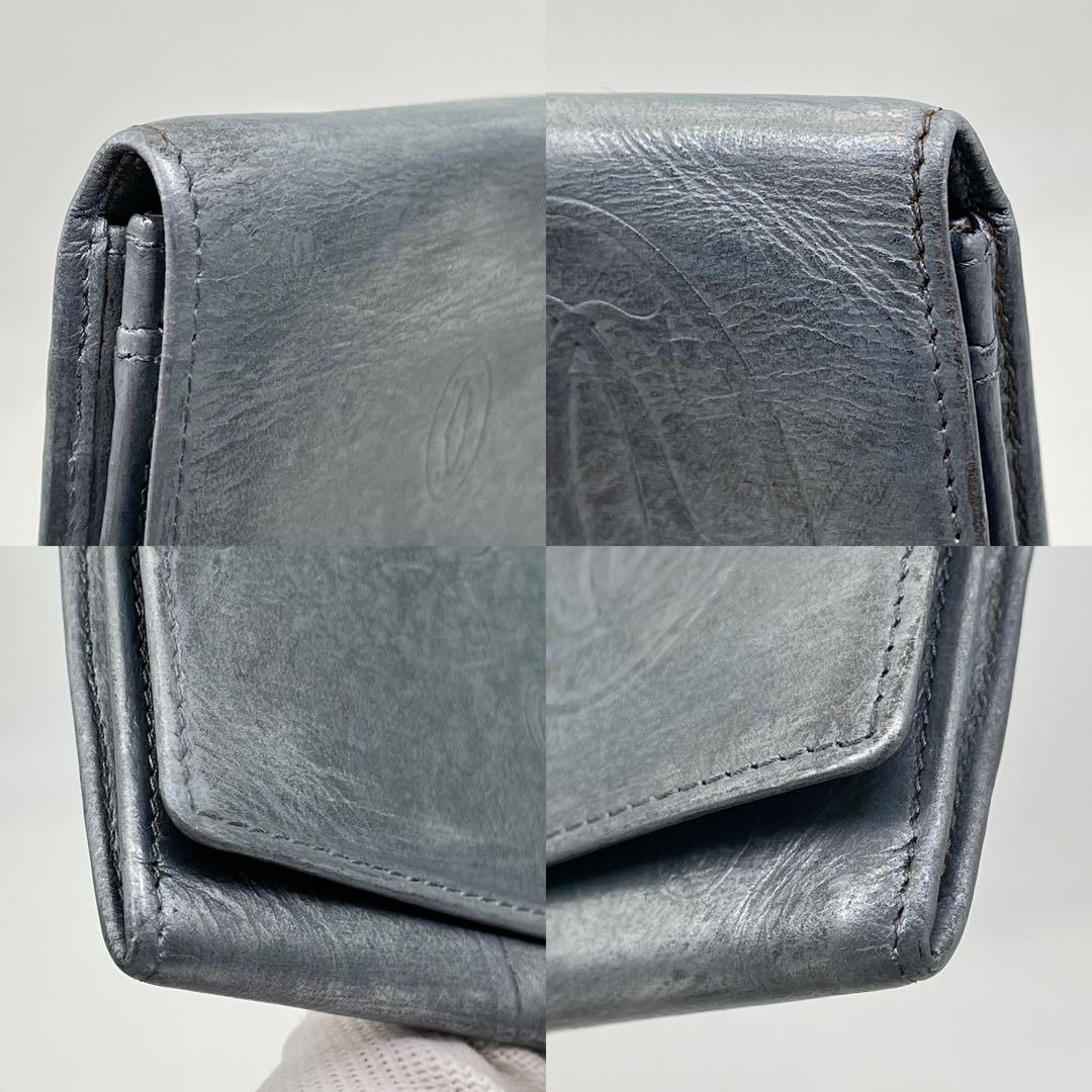 カルティエ 長財布 フラップ ハッピーバースデー ロゴ型押し レザー シルバー