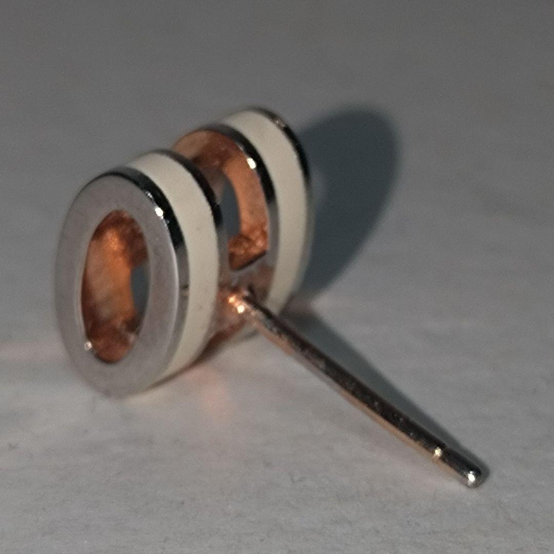 HERMES エルメスピアスポップアッシュミニポップHホワイト/ピンクゴールド