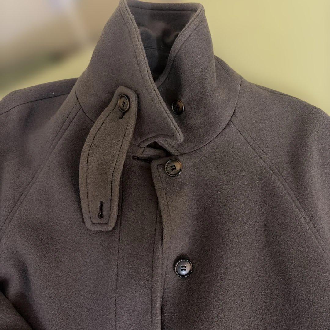 尾州ウールスーパー100Aラインコート ブラウン 38