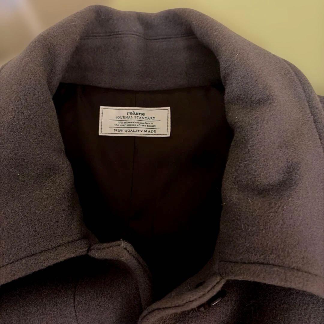 尾州ウールスーパー100Aラインコート ブラウン 38