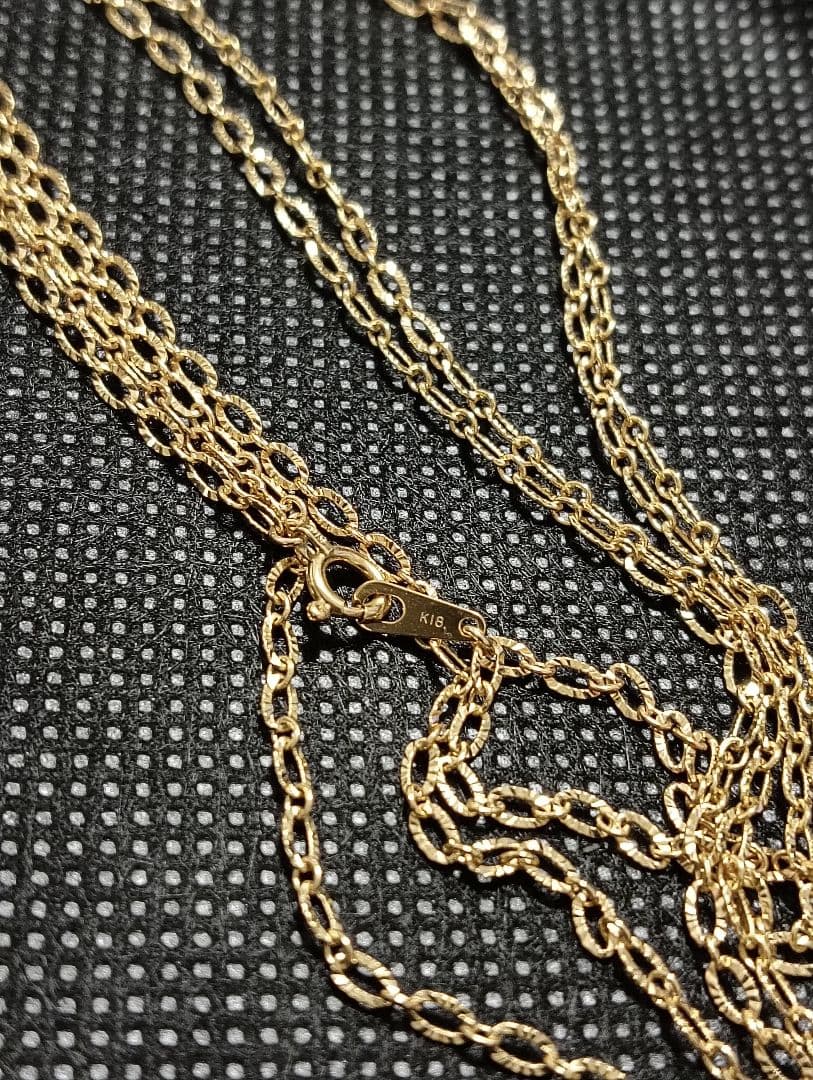 K18 ペタル２連チェーンネックレス