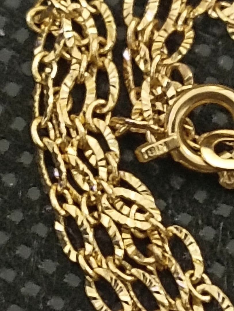 K18 ペタル２連チェーンネックレス