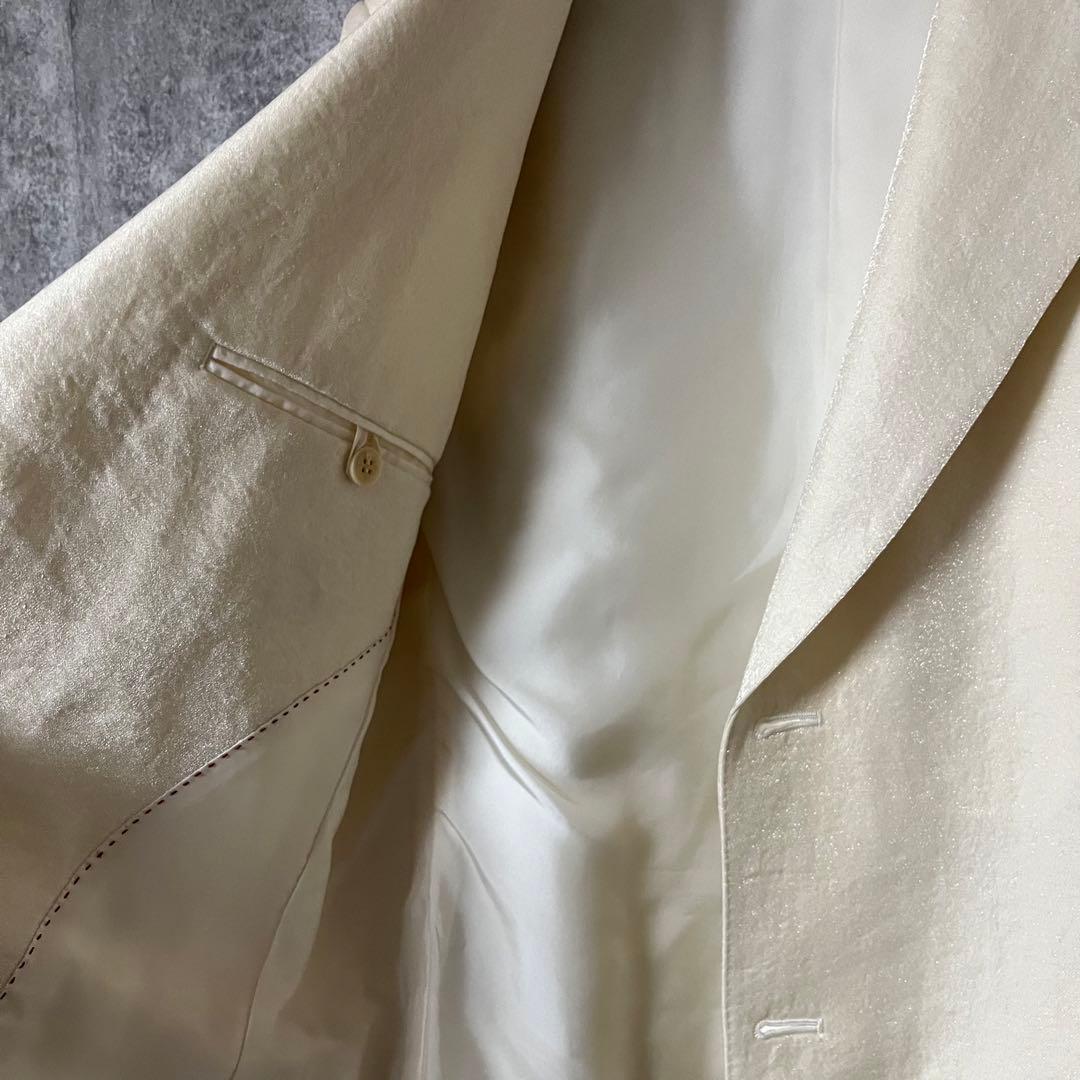 ジャンポールゴルチエ オム オブジェ【極美品】光沢スーツ セットアップ 白系