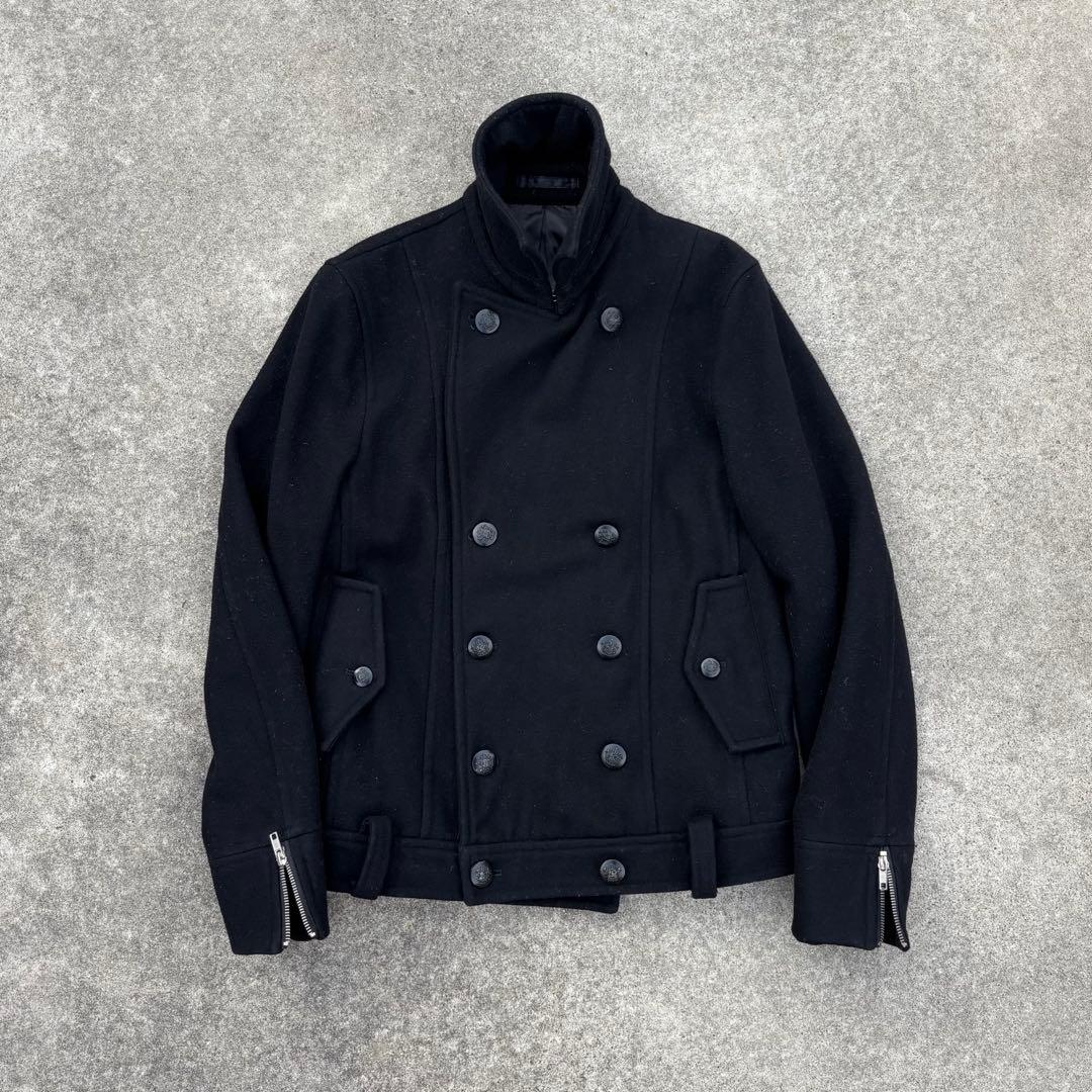 ナポレオンジャケット Pコート ウール 黒 モード お兄系 y2k