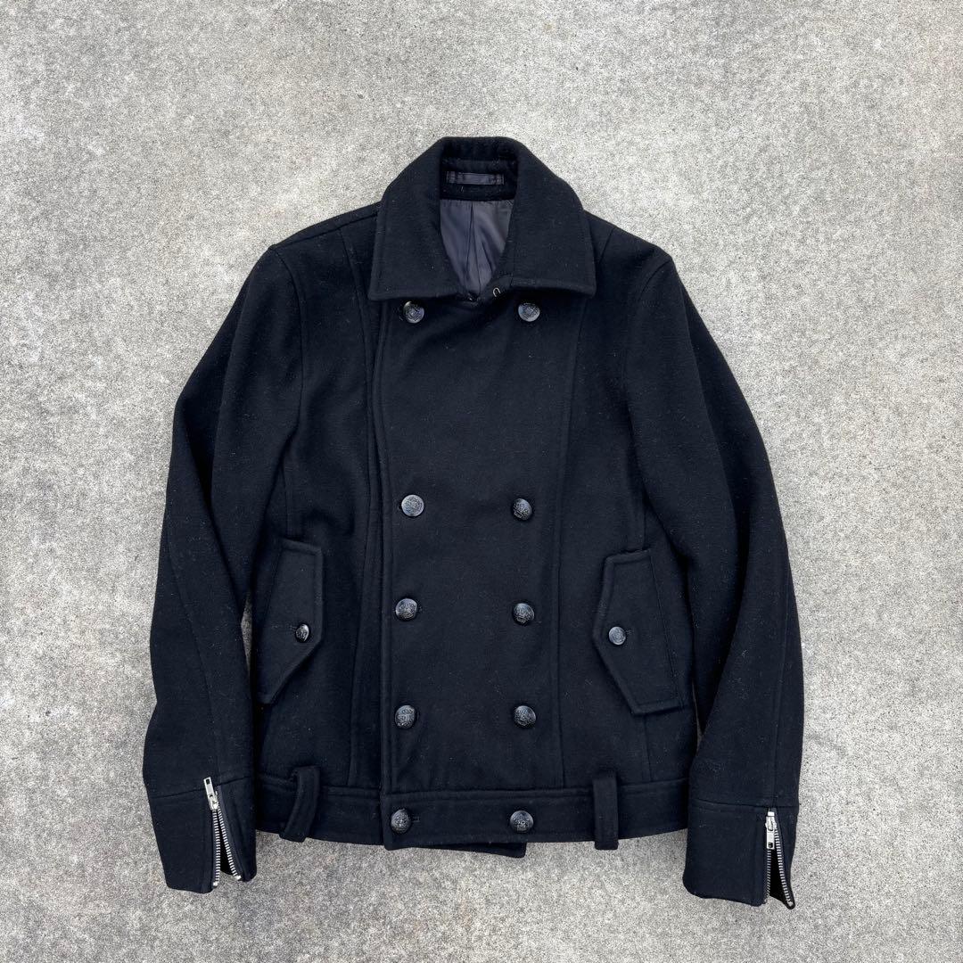 ナポレオンジャケット Pコート ウール 黒 モード お兄系 y2k